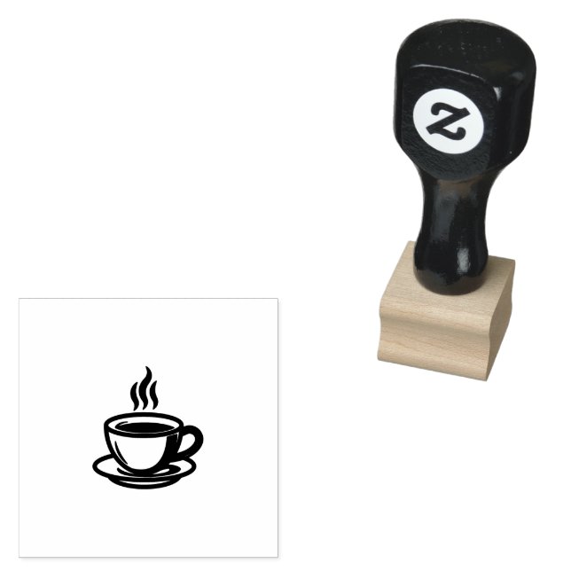 Boho Coffee Cup Rubber Stamp Cafe (Stamped)