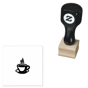Boho Coffee Cup Rubber Stamp Cafe