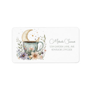 Boho Coffee Flower Address Label