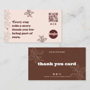 Boho Coffee Shop Thank You Card
