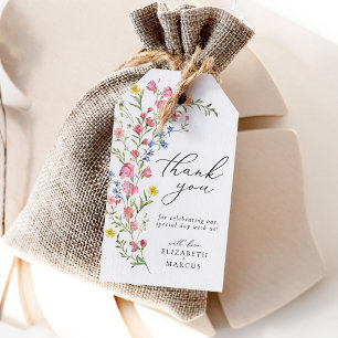 :Boho Colorful Wildflower Fairytale Wedding Favor Gift Tags