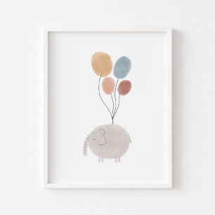 Boho colour elephant print