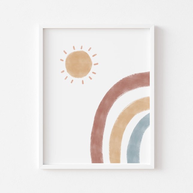Boho coloured sun and rainbow nursery room print (Creator Uploaded)