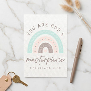 Boho Colourful Arch Bible Verse Ephesians Postcard