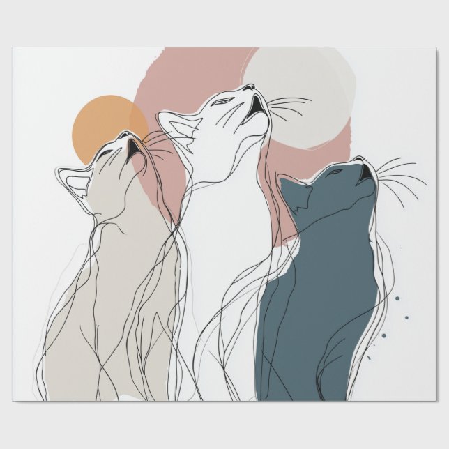 Boho Colourful Daisy Flower Wrapping Paper (Flat)