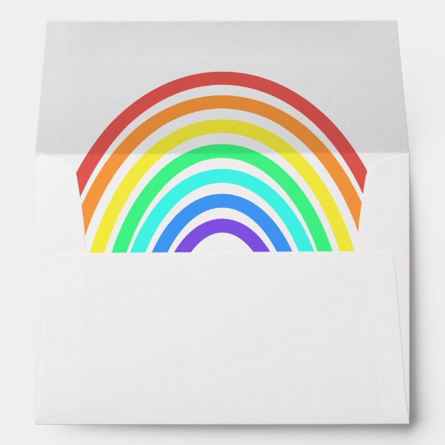 Boho Colourful Rainbow Stripes Birthday Party Envelope (Back (Bottom))