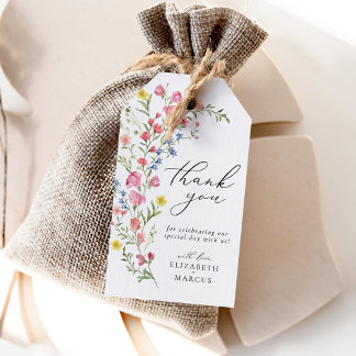 :Boho Colourful Wildflower Fairytale Wedding Favou Gift Tags