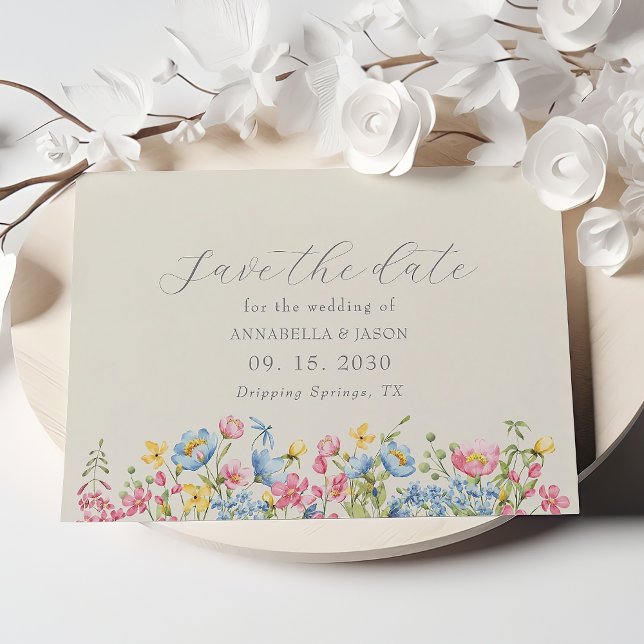 Boho Colourful Wildflower Save The Date for Weddin (Creator Uploaded)