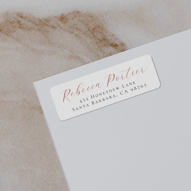 Boho Colours Elegant Script Simple Return Address (Return Address Label Mock-up)