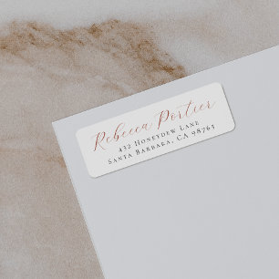 Boho Colours Elegant Script Simple Return Address