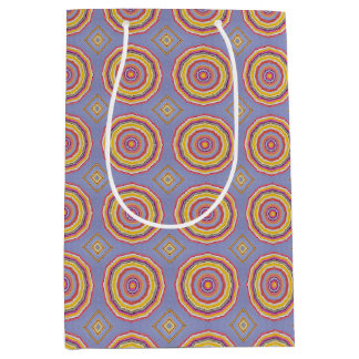 Boho Concentric Circles Pattern Wrapping Paper Medium Gift Bag