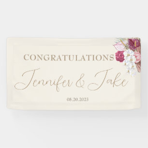 Boho Congratulations Wedding Banner Decoration