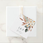 Boho Copper Pampas Grass & Beige Floral Favour Tag<br><div class="desc">Send your guests home with your gifts home in style with Boho Copper Pampas Grass & Beige Floral monogram thank you favour tags.  Great for weddings & parties.</div>