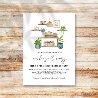 Boho Cosy Plants Housewarming Party Invitation