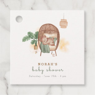 Boho Cosy Teddy Bear Sleep Baby Shower Favour Tags