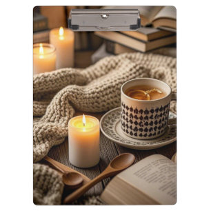 Boho Cosy Warm Candle lights Clipboard