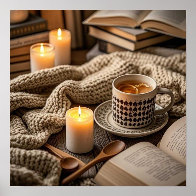 Boho Cosy Warm Candle lights  Poster (Front)