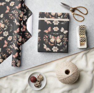 Boho Cottagecore Monarch Butterfly Wrapping Paper