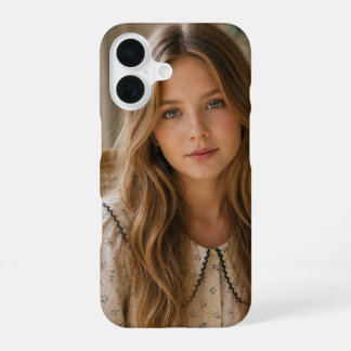 Boho Cottagecore Soft Aesthetic Girl Portrait iPhone 16 Case