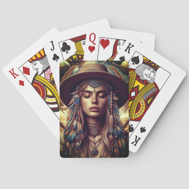 Boho Country Babe Playing Cards (Back)