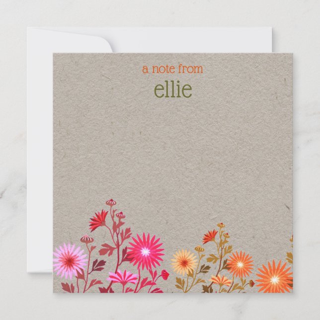 Boho Country Floral Kraft Card (Front)