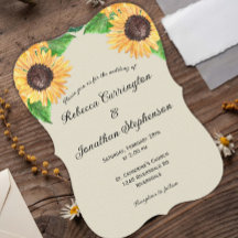 Boho Country Sunflowers Curved Wedding