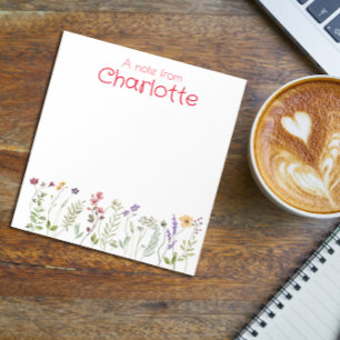 Boho Country vintage wildflower watercolor Notepad