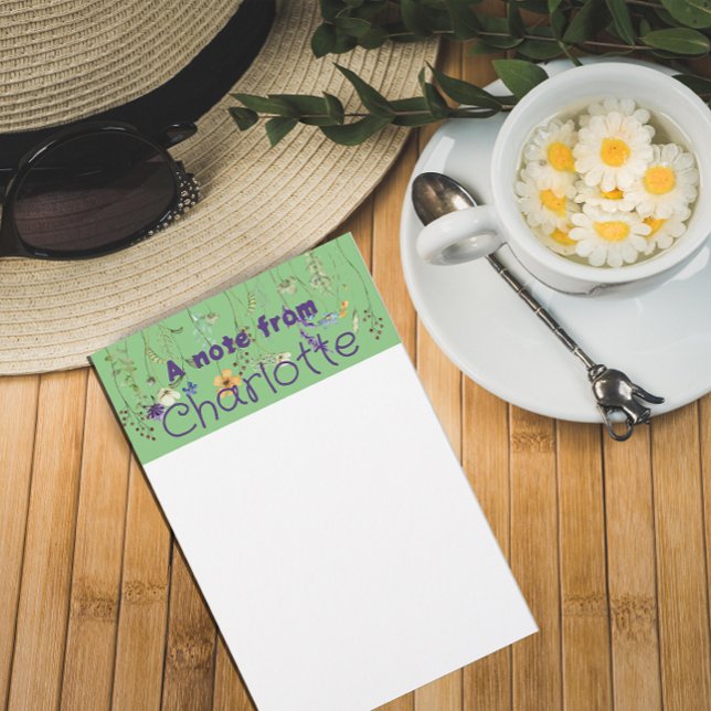 Boho Country wildflower watercolor green Stationery (Creator Uploaded)