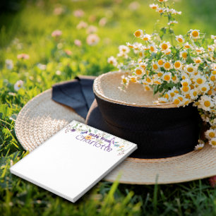 Boho Country wildflower watercolor  purple Notepad