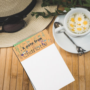 Boho Country wildflower watercolor yellow  Stationery