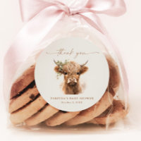 Boho Cow Couples Baby Shower Thank You