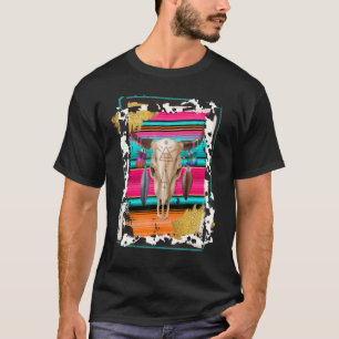 BOHO COW Leopard Cow Pattern Serape Print Cowgirl T-Shirt