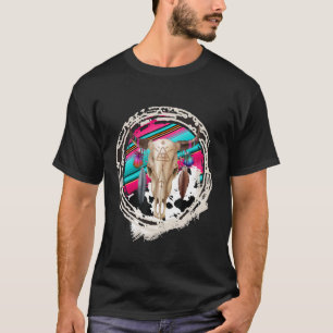 BOHO COW Leopard Cow Pattern Serape Print Cowgirl T-Shirt