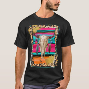 BOHO COW Leopard Cow Pattern Serape Print Cowgirl T-Shirt