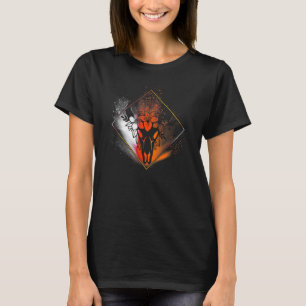 Boho Cow Skull Flowers Diamond White Red Orange Sp T-Shirt