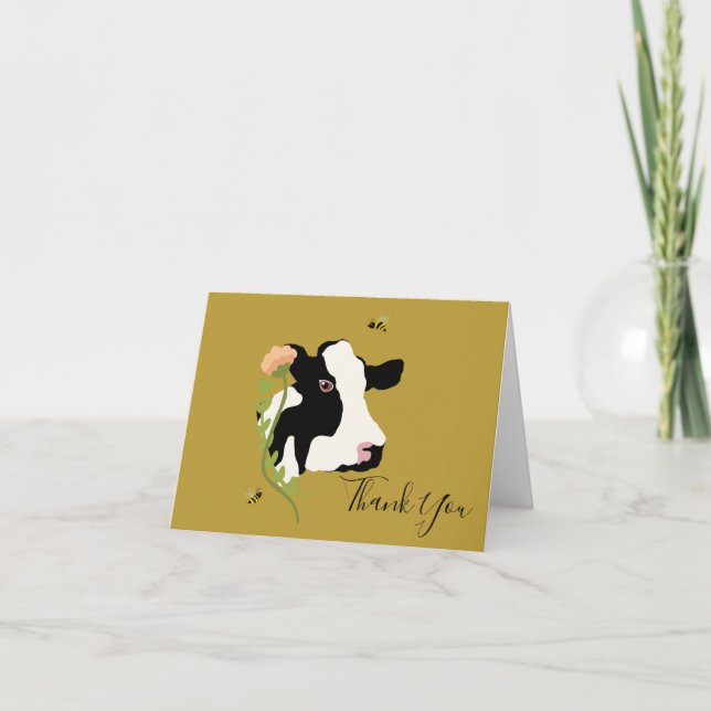 Boho Cow Thank You Cards (Front)