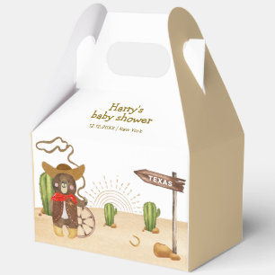 Boho Cowboy Bear Western Rodeo Cactus Baby Shower  Favour Box