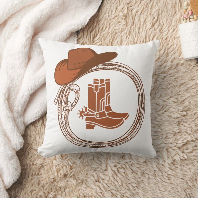 Boho Cowboy Boots Western  Cushion (Blanket)