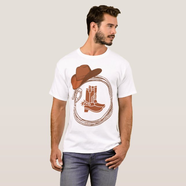 Boho Cowboy Boots Western  T-Shirt (Front Full)