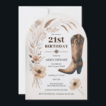 Boho Cowgirl 21st Birthday Invitation Western<br><div class="desc">Celebrate your big day in Western style with our 21st birthday invitation! Saddle up for a rustic and charming birthday bash with our cowgirl and cowboy boots themed invites that perfectly capture the essence of a country western party. Whether you're a fan of line dancing or simply love the country...</div>