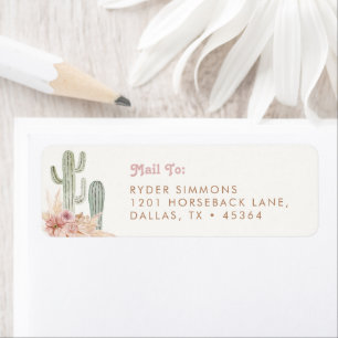 Boho Cowgirl Custom Mailing Return Address Labels