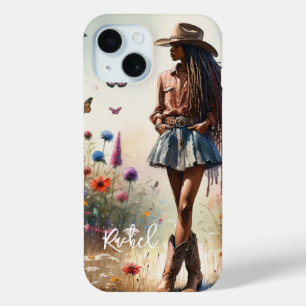 Boho Cowgirl Personalised iPhone 15 Case