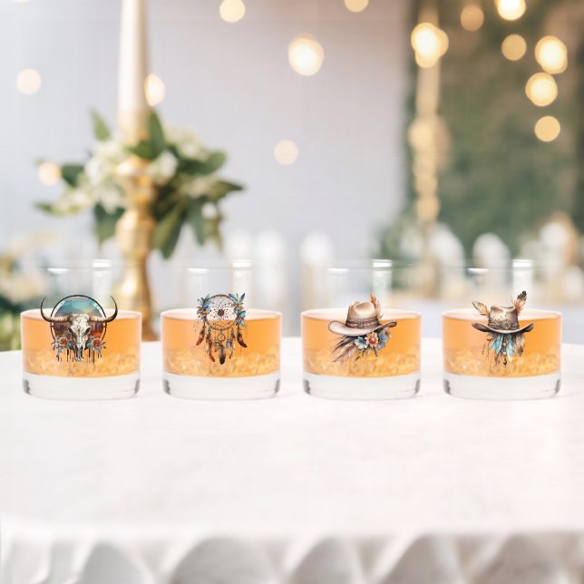 Boho Cowgirl Social Club Rocks Glasses  (Insitu (Wedding))