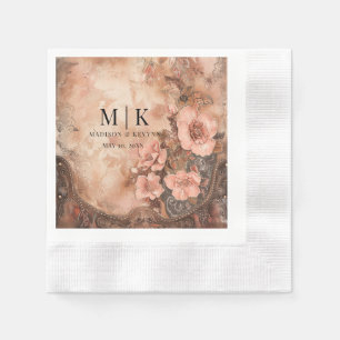 Boho Cowgirl Western Florals  Wedding  Napkin