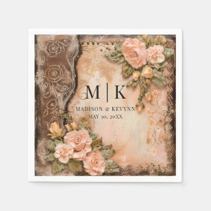 Boho Cowgirl Western Florals  Wedding Napkins