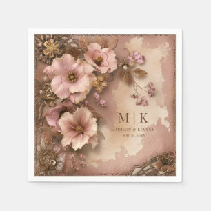 Boho Cowgirl Western Florals  Wedding Napkins