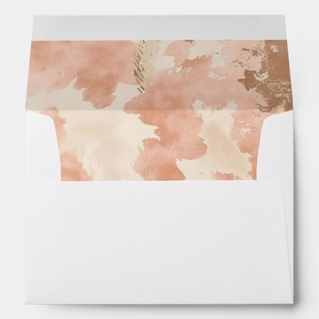 Boho Cowhide Peach Blush Theme Envelope (Back (Bottom))