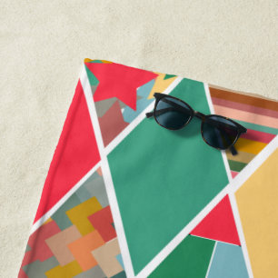 Boho Crazy Quilt Beach Towel