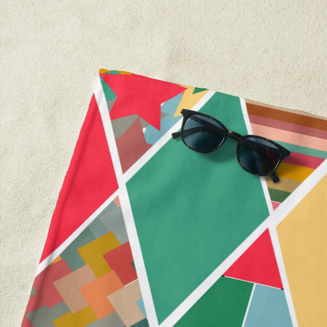 Boho Crazy Quilt Beach Towel (In Situ)