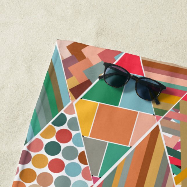 Boho Crazy Quilt Beach Towel (In Situ)